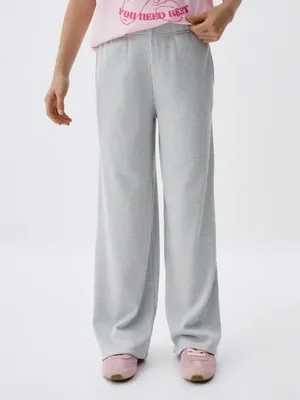 Широкие брюки в рубчик для девочек, арт. 2303