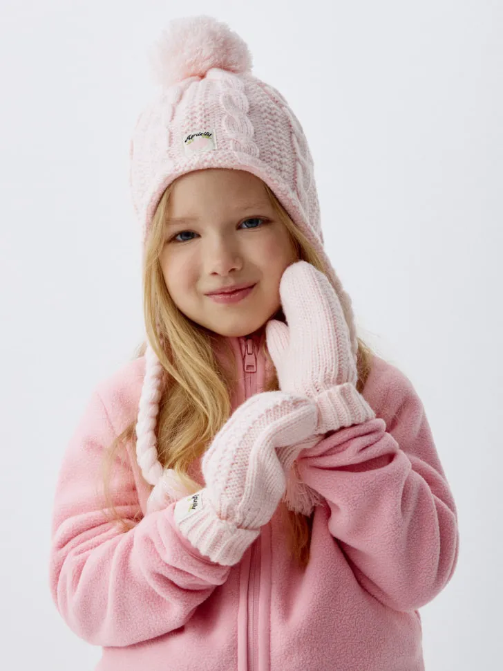 Варежки на флисовой подкладке для девочек, розовый, арт. 2309