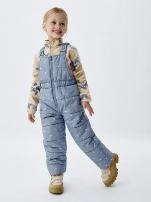 Зимний стеганый полукомбинезон для девочек, арт. 2329