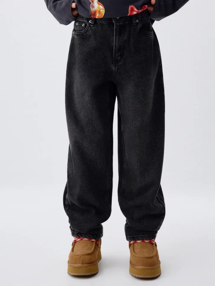 Джинсы Baggy для девочек, черный, арт. 2330