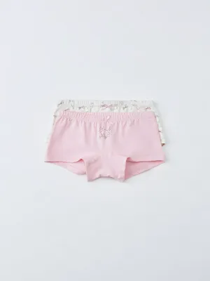 Набор из 2 трусов-шортиков для девочек, разноцветный, арт. 2331