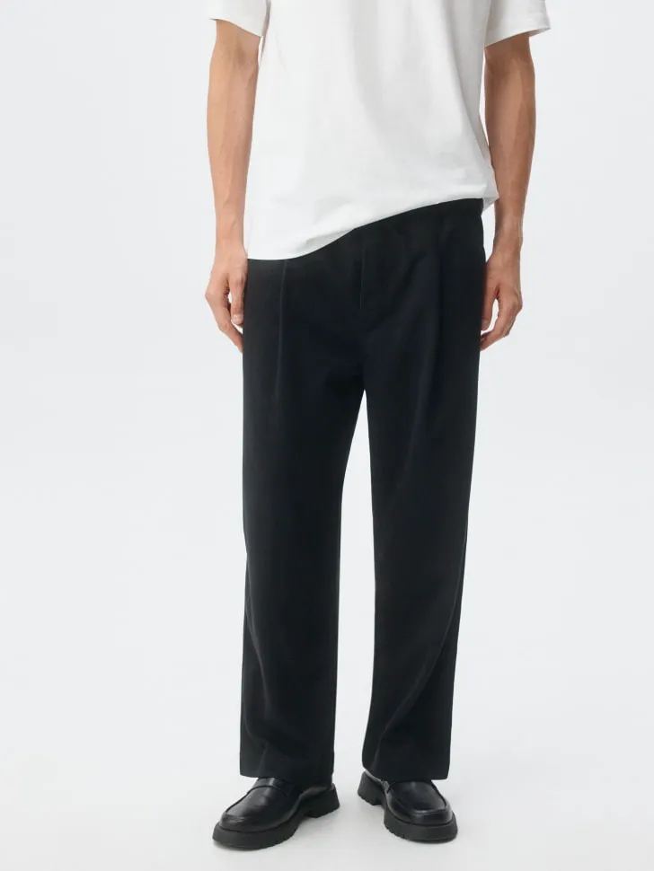 Прямые брюки на резинке, черный, арт. 2368