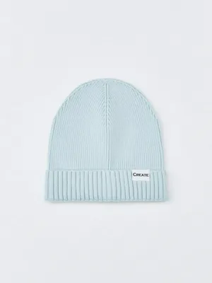 Шапка в рубчик с патчем, арт. 2383