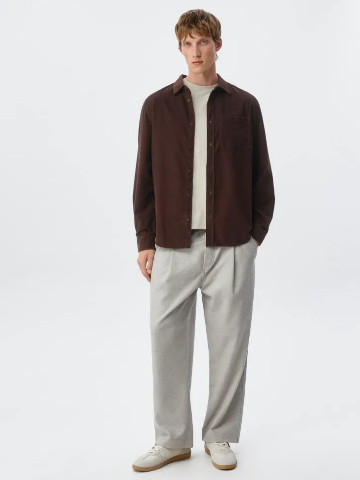 Прямые брюки на резинке, серый, арт. 2386