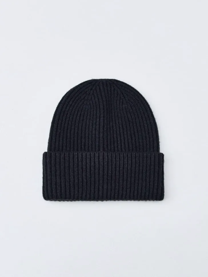 Базовая шапка в рубчик, синий, арт. 2398