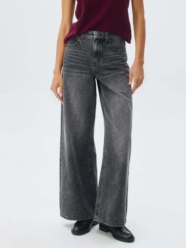 Джинсы WIDE LEG, серый, арт. 2401