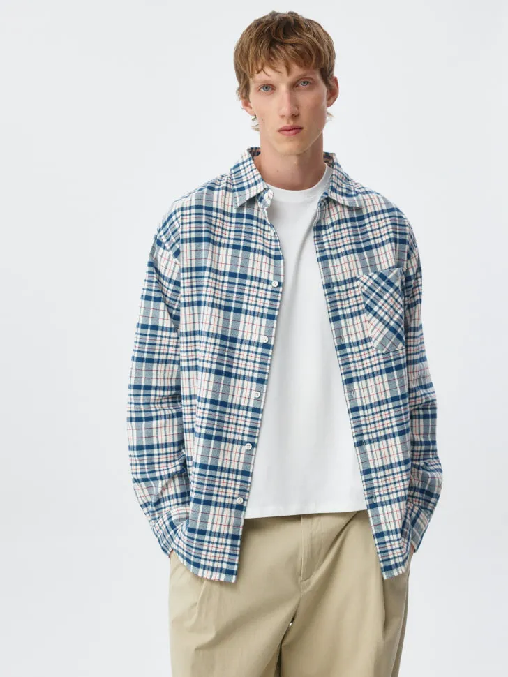 Фланелевая рубашка в клетку, разноцветный, арт. 2410