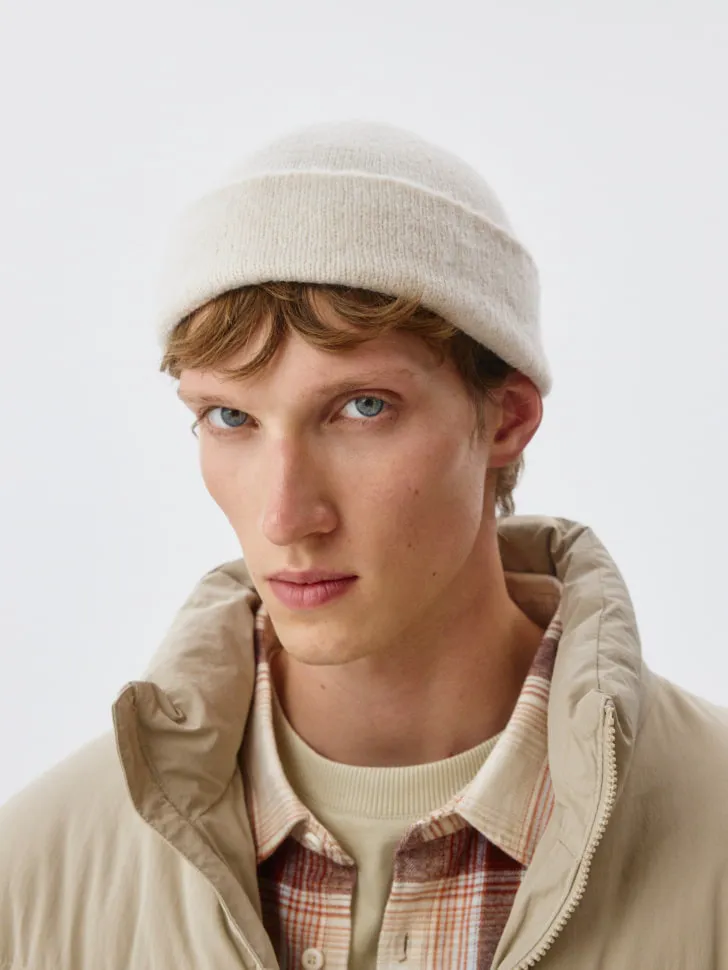 Шапка-бини из смесовой шерсти, бежевый, арт. 2413