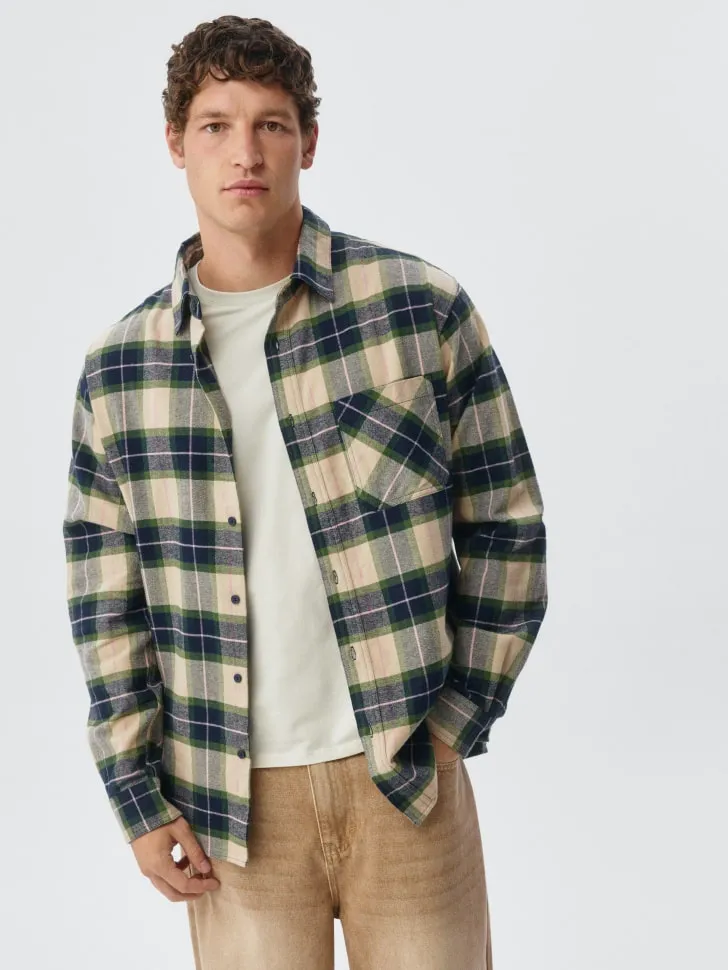 Фланелевая рубашка в клетку, разноцветный, арт. 2421