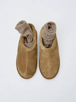 Укороченные угги из натуральной замши, арт. 2432