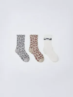 Набор из 3 пар леопардовых носков, арт. 2433