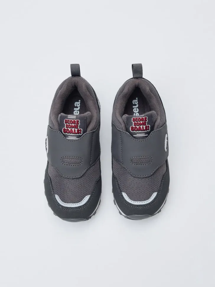 Комбинированные кроссовки на липучке для мальчиков, серый, арт. 2438