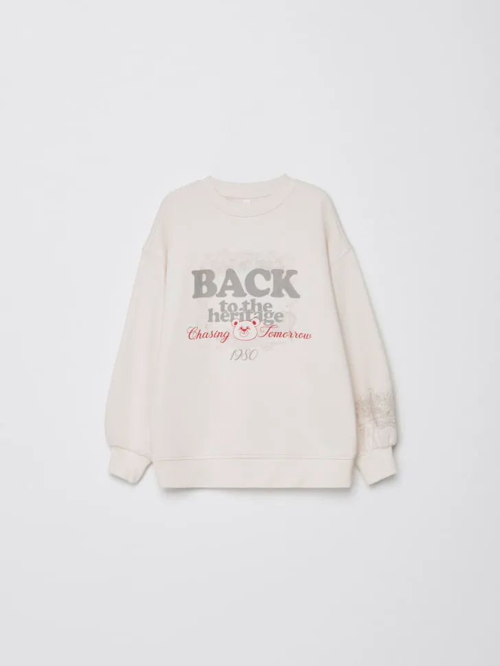 Свитшот с принтом детский, бежевый, арт. 2441