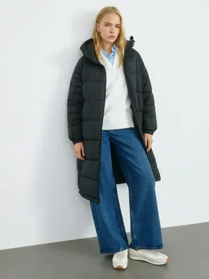 Базовое стеганое пальто с капюшоном, арт. 2445