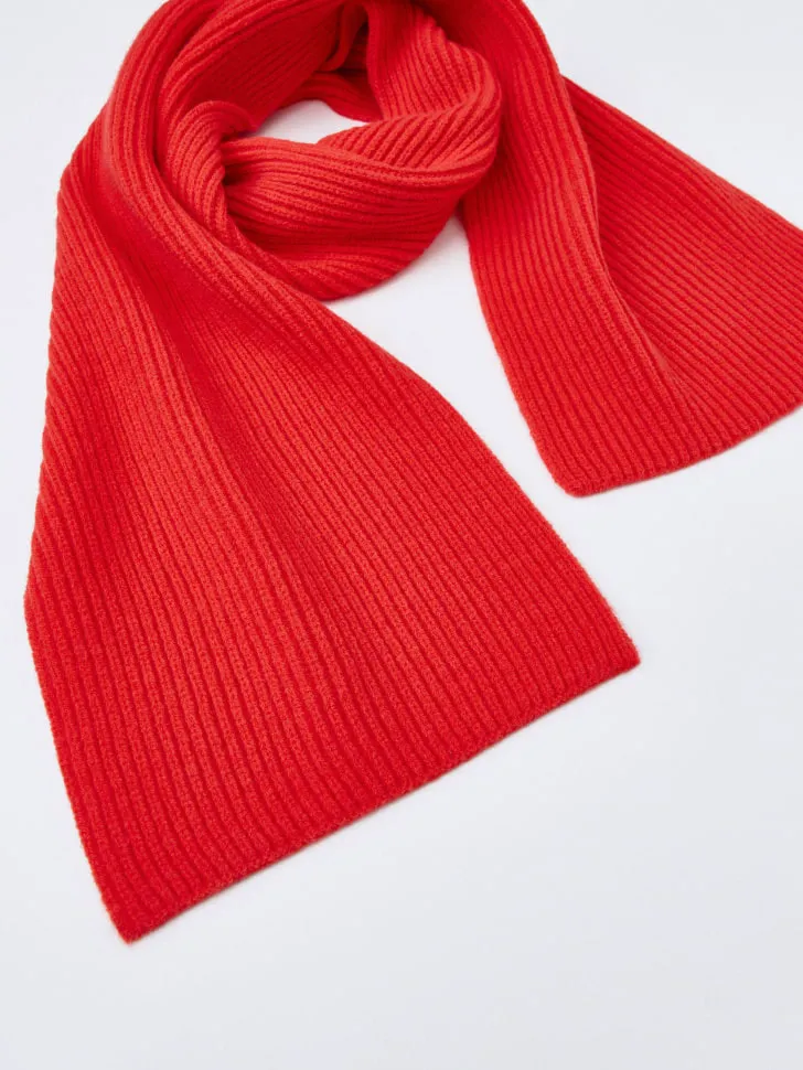 Длинный вязаный шарф, красный, арт. 2447