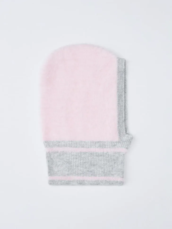 Вязаный пушистый капор, разноцветный, арт. 2451