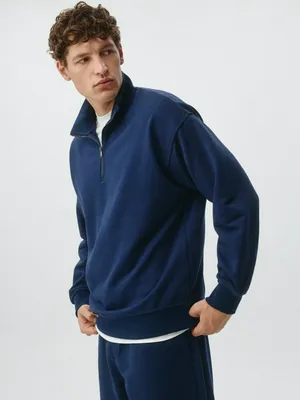 Свитшот оверсайз с воротником на молнии, арт. 2466