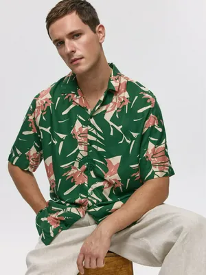 Рубашка из вискозы с принтом, арт. 2475