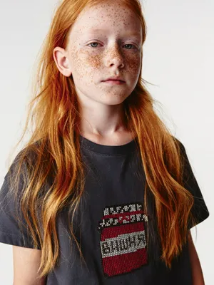 Футболка с вышивкой для девочек, арт. 2483