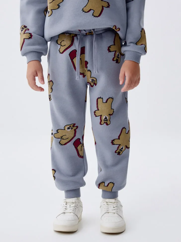 Джоггеры с принтом для мальчиков, голубой, арт. 2487