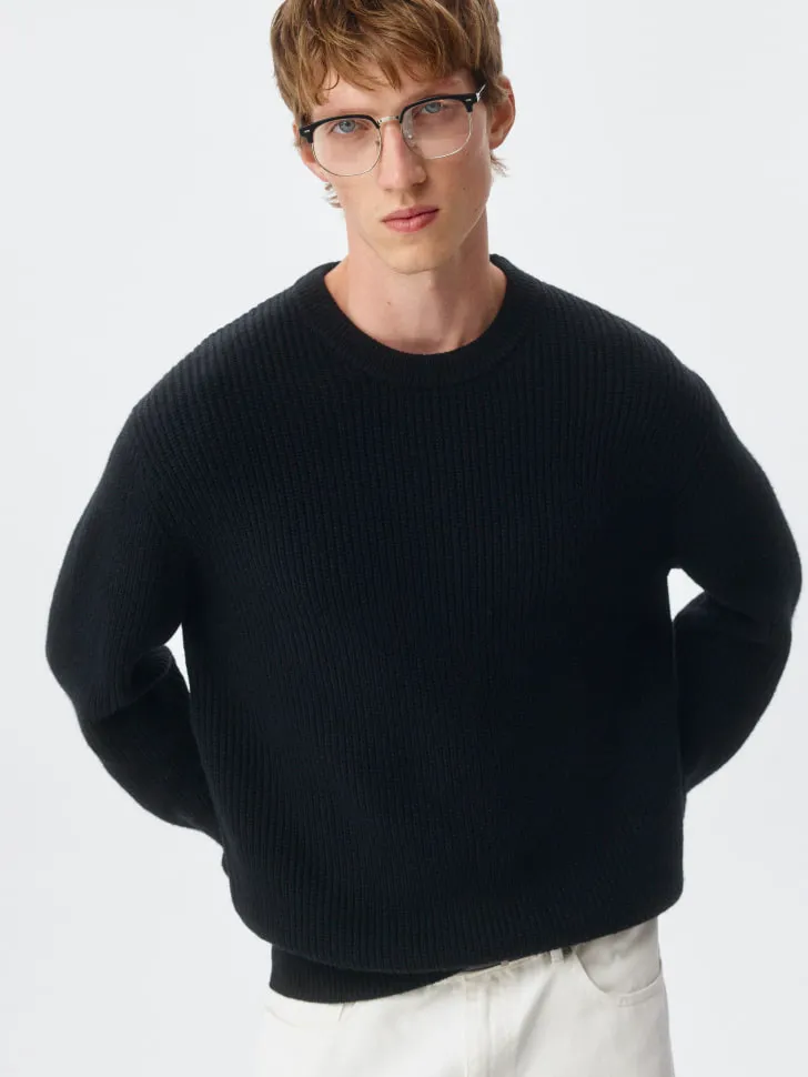 Свитер Regular fit из смесовой шерсти, черный, арт. 2494