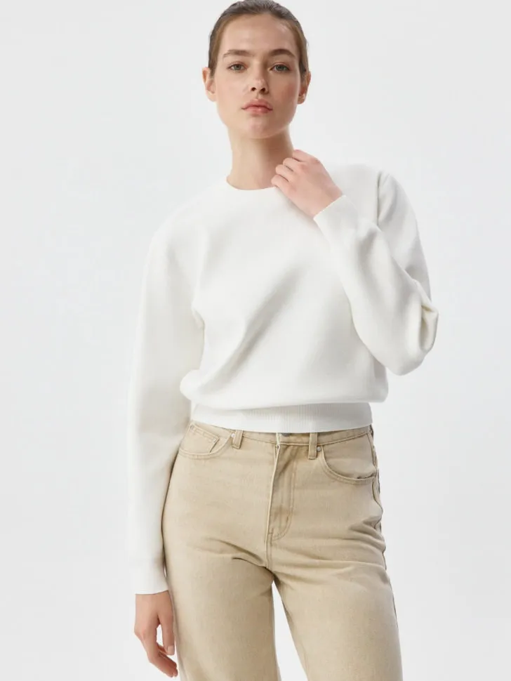 Вязаный джемпер, белый, арт. 2504