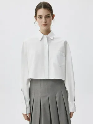 Укороченная белая рубашка, арт. 2512