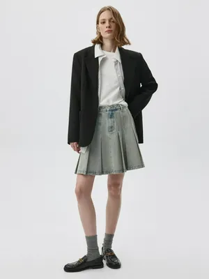 Джинсовая юбка в складку, арт. 2544