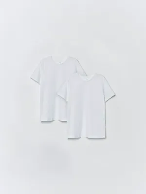 Набор из 2 базовых футболок детских, белый, арт. 2600