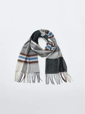 Шарф из смесовой шерсти в клетку, арт. 2603