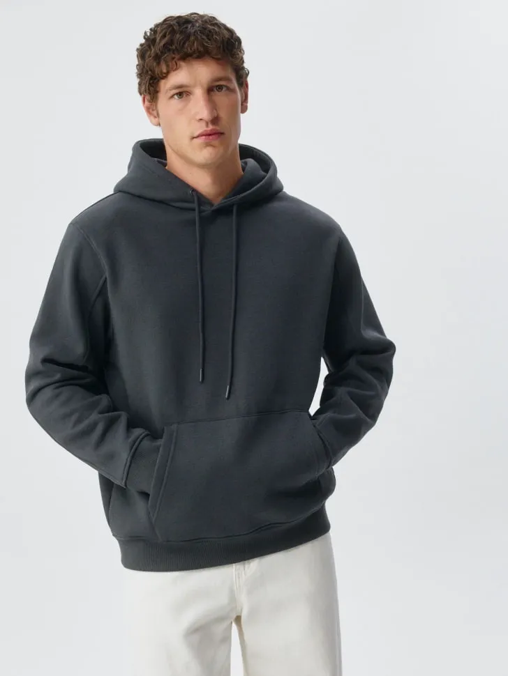 Худи REGULAR FIT из футера с начесом, серый, арт. 2623