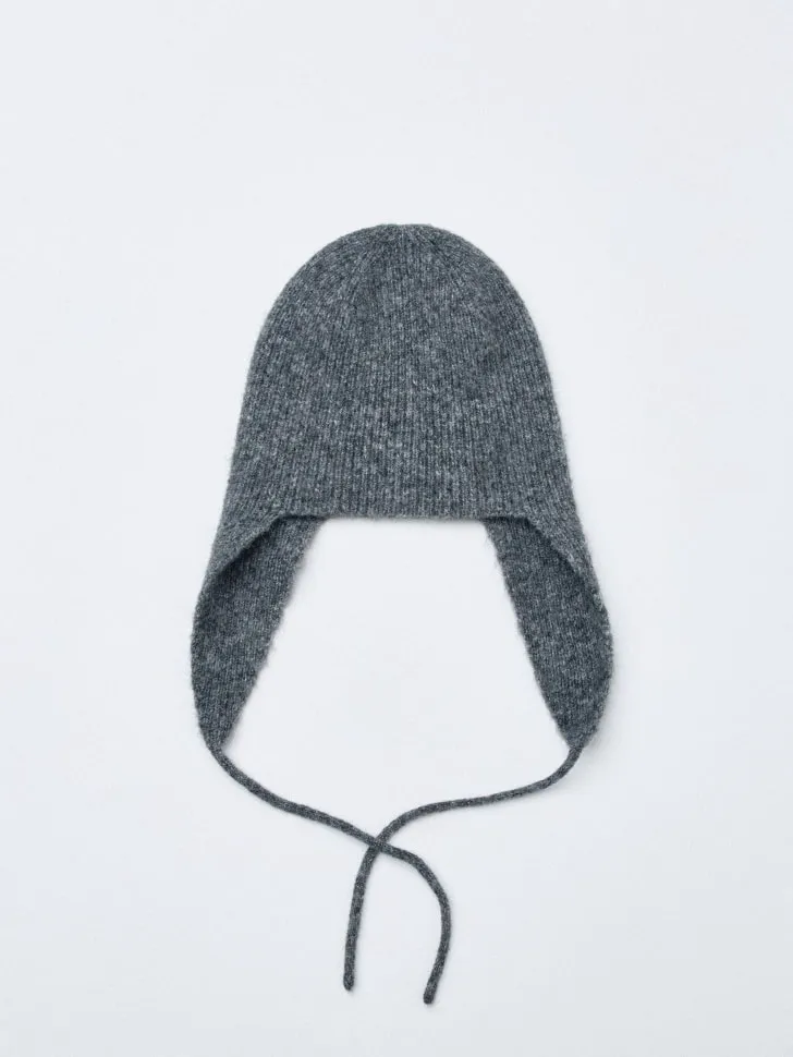 Шапка-чепчик с содержанием кашемира для девочек, серый, арт. 2630
