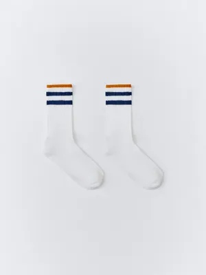 Носки с жаккардовой надписью и полосками, арт. 2637