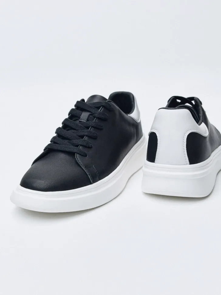 Комбинированные кеды из натуральной кожи, разноцветный, арт. 2656