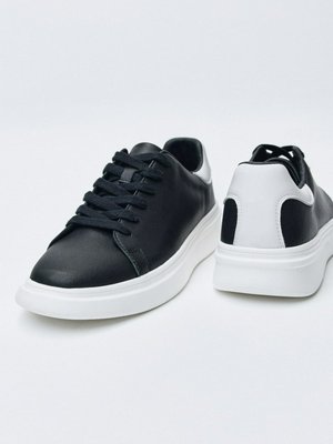 Комбинированные кеды из натуральной кожи, арт. 2656