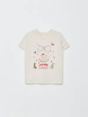 Футболка оверсайз с принтом для девочек, арт. 2660