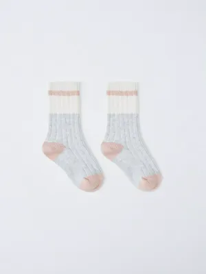 Длинные вязаные носки для девочек, разноцветный, арт. 2664