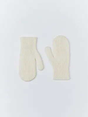 Вязаные варежки в рубчик, арт. 2666