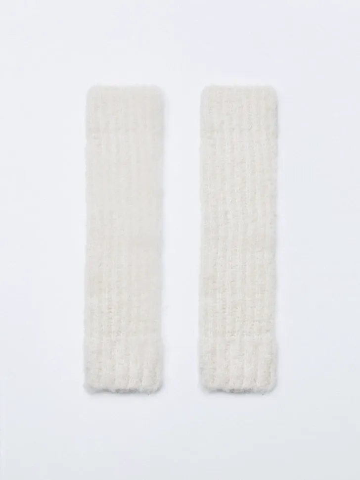 Вязаные гетры для девочек, белый, арт. 2667