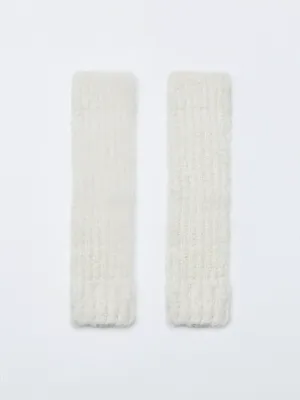 Вязаные гетры для девочек, белый, арт. 2667