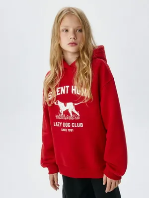 Худи оверсайз с принтом для девочек, арт. 2676