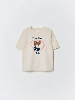 Футболка оверсайз с принтом для девочек, арт. 2677