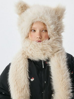 Шапка-ушанка с шарфом для девочек, арт. 2683