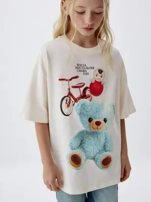 Футболка оверсайз с принтом для девочек, арт. 2688