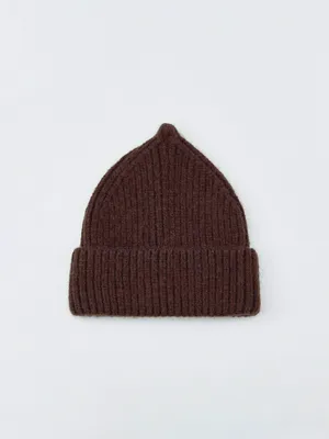 Шапка-бини с петелькой в рубчик, арт. 2700