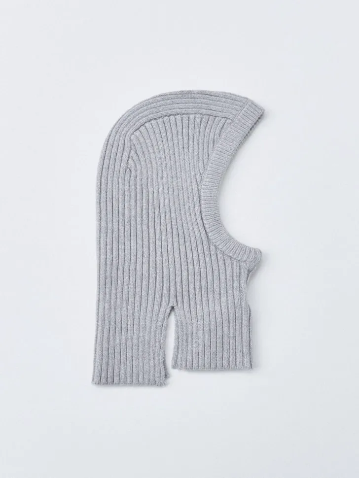 Вязаный капор для девочек, серый, арт. 2721