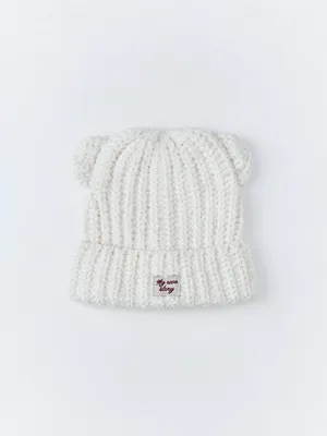 Вязаная шапка с ушками для девочек, арт. 2730