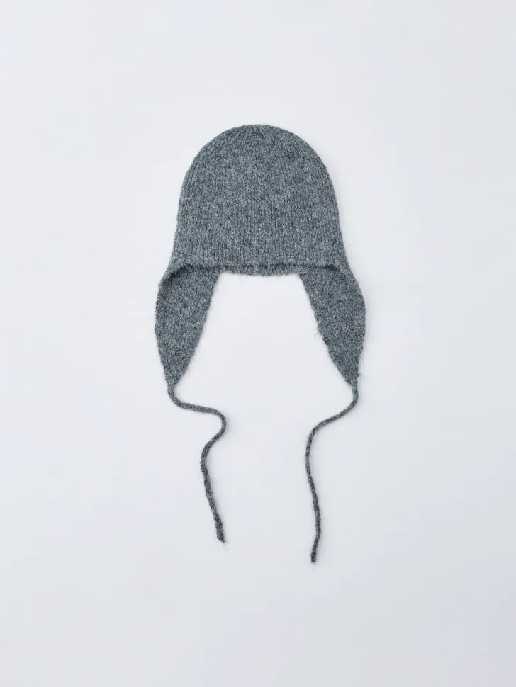Вязаная шапка-ушанка, серый, арт. 2732