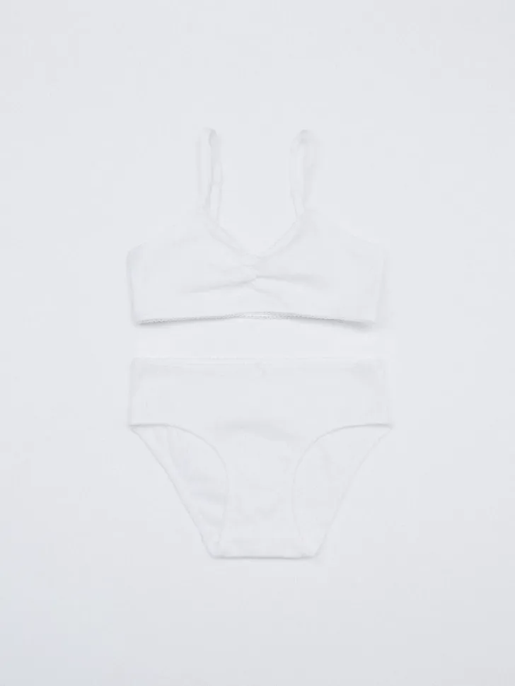 Набор из топа и трусов-слипов для девочек, серый, арт. 2792