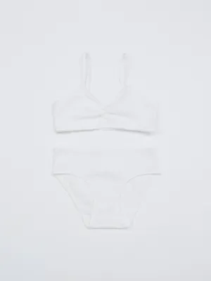 Набор из топа и трусов-слипов для девочек, серый, арт. 2792